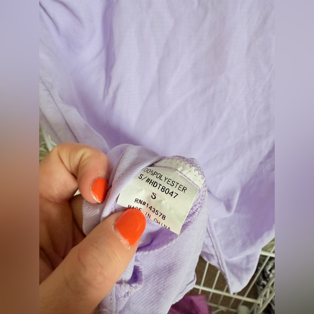 Lavender Ruffled Women's Top - Picture 7 of 7